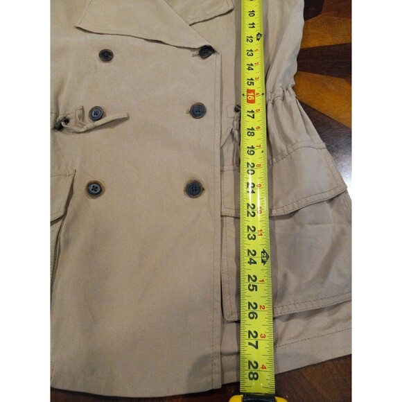 Banana Republic Drapey Vest Camel Tan Sz Small Toggle Draw String Beige Pockets - Picture 5 of 6